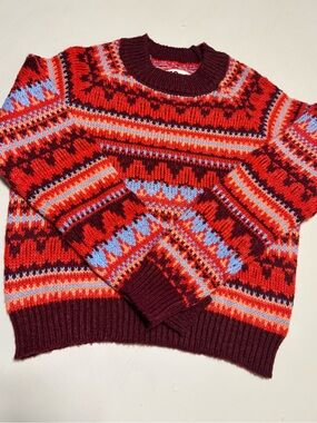 SO Authentic Goods Women’s Knit Sweater Size small Fair Isle Nordic Pattern